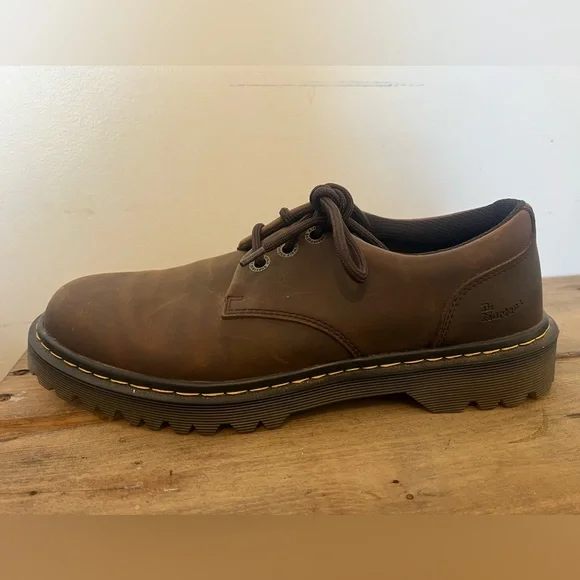Dr. Martens Brown Leather Derby Shoes boots size 10 - Picture 2 of 7